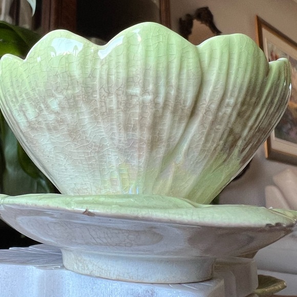 Antique Pair of Royal Winton Lotus Lusterware Bowls Attached Handle Saucer Plate - Picture 15 of 16